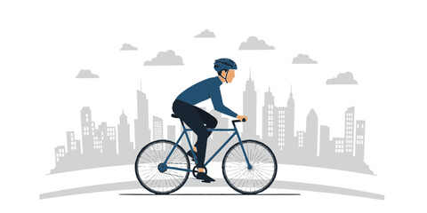 Fototapeta premium Delivery Courier Using Mobile App Navigation Silhouette