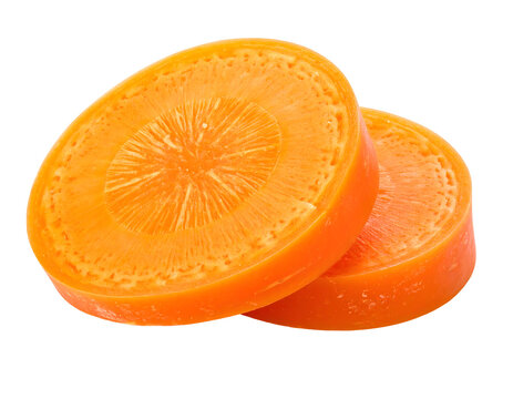 Close-up of fresh sliced carrots showcasing vibrant orange color and texture.