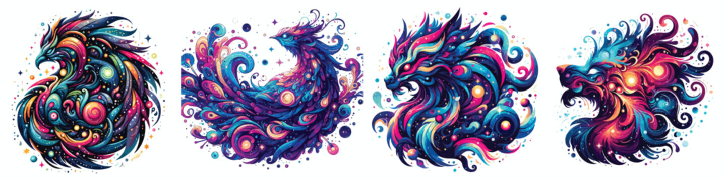 Cosmic Creature Vector on white background