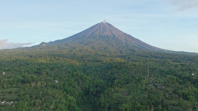 Aerial view of semeru volcano in java indonesia