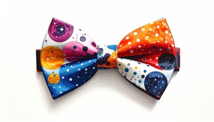 Colorful Polka Dot Bow Tie - A Whimsical Fashion Statement.