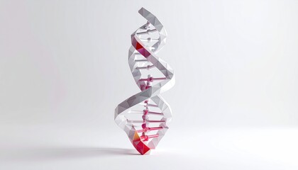 DNA Model on White Background - A Study in Science and Art.