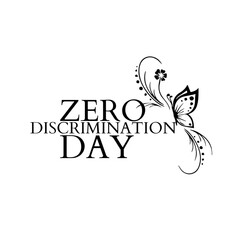 Fototapeta premium Zero Discrimination Day. Typography for Zero Discrimination Day on 1 March vector Illustration with linear butterfly.