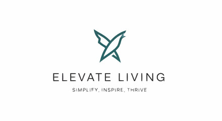 Obraz premium Elevate Living Logo Design with Bird.