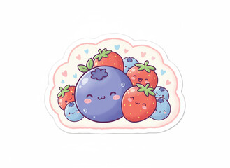 Fototapeta premium vector illustration of a strawberry, blueberry, and berry