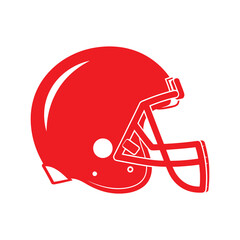 Fototapeta premium Red Football Helmet Side View Illustration.