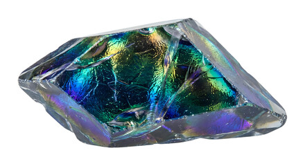 Naklejka premium Iridescent Glass Crystal Object Transparent Background