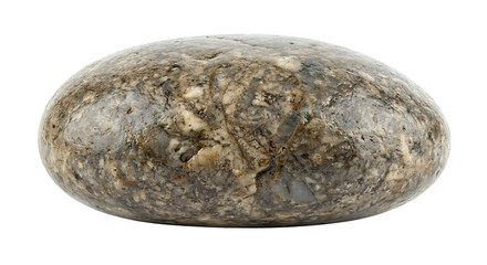 Fototapeta premium Smooth Gray Stone Pebble Isolated White Background
