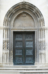 Fototapeta premium Entrance to the cathedral of Saint James in Sibenik, Croatia