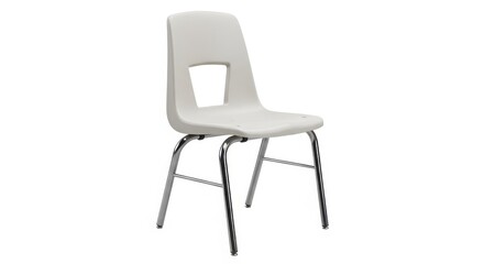 Modern white chair with metal legs in minimalist design for interior decor