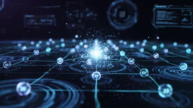 Sleek Digital Architecture Depicting the advanced, clean aesthetic of a quantum computing core or processor.