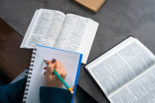 Bible Reading And Spiritual Study Concept