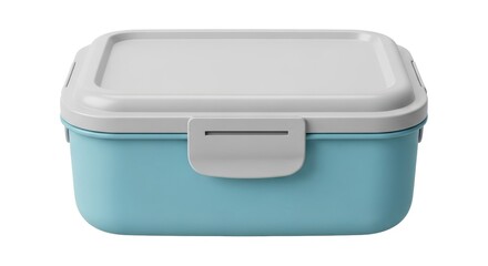Lunch Box in Modern Design with Soft Blue and White Colors in Plastic Material for Healthy Eating