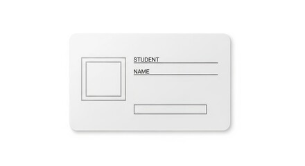 Blank Student ID Card Template in Simple Design with Gray Color on White Background for Educational Institutions