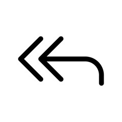 Obraz premium Reply All UI Icon Vector - Double Back Arrow for Digital Communication and Message Navigation Symbol