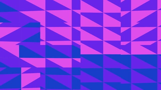 Abstract geometric pattern with purple, pink, and blue triangles