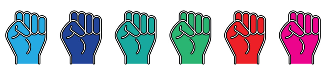 Protest Fist Symbol Vector Collection