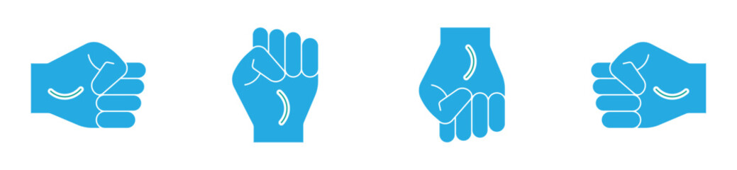 Rock Paper Scissors Hand Gesture Icon Set