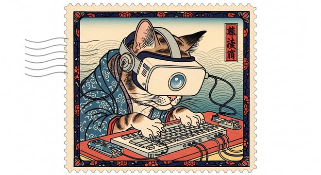 Vintage USSR postage stamp from circa 1981 and 1982 featuring the Great Seal with postal marks and aged paper details