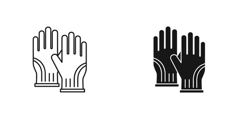 Hand gesture icons voting decision yes no black white line art illustration isolated vector