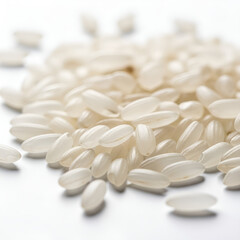 Pile of White Rice Grains.