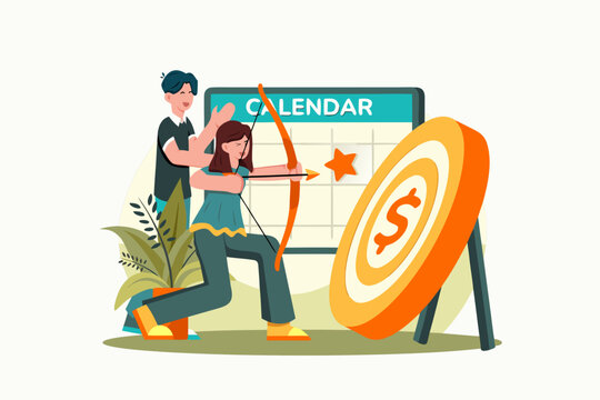 Marketing Team Setting Business Targe Vector