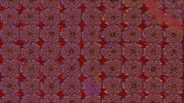 Pastel aqua floral video background with retro hand drawn flowers and soft artistic texture. Seamless loop animation with vintage botanical pattern for textile, wallpaper and creative design.