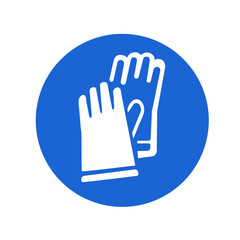 Obraz premium Safety First Wear Protective Gloves Mandatory Sign Workplace Safety, Hygiene and Hazard Awareness