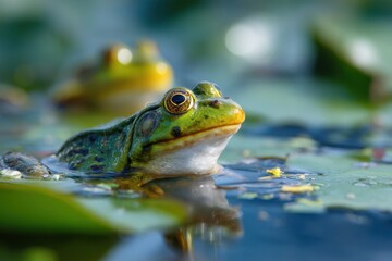 Frogs Croaking Ponds Spring Time Chorus Nature