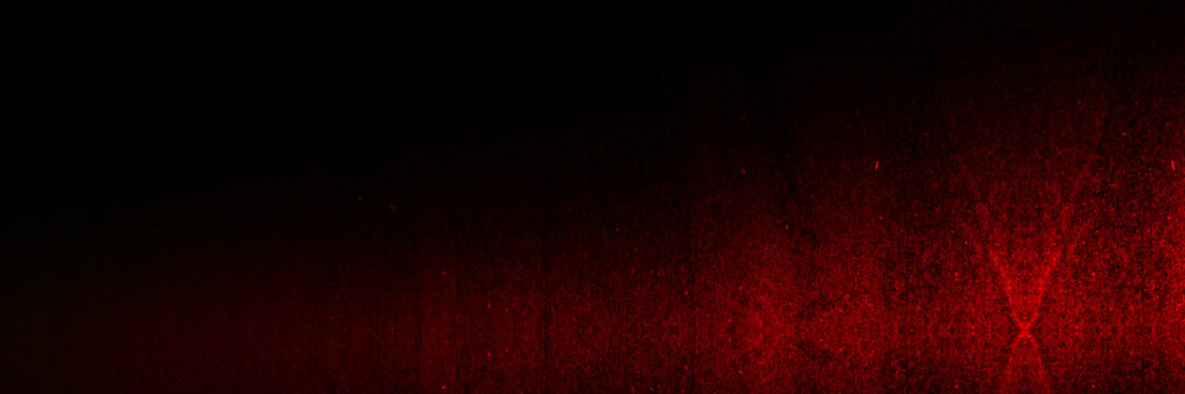 Intense red light illuminating a grainy surface on black background, dramatic glowing texture with deep shadows and organic noise. Concept of mysterious underworld and cinematic danger