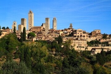 Naklejka premium San Gimignano's Historic Medieval Towers in Tuscany, Italy