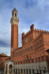 Naklejka premium Panorama of Piazza del Campo in Siena, Tuscany, Italy