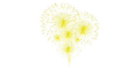 Obraz premium A vibrant yellow fireworks display explodes in the dark night sky