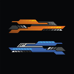 Dynamic racing stripes car sticker template