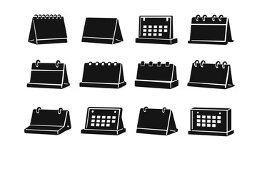 Variation solid vector desk icons durable plastic paper forms construction calendar icon