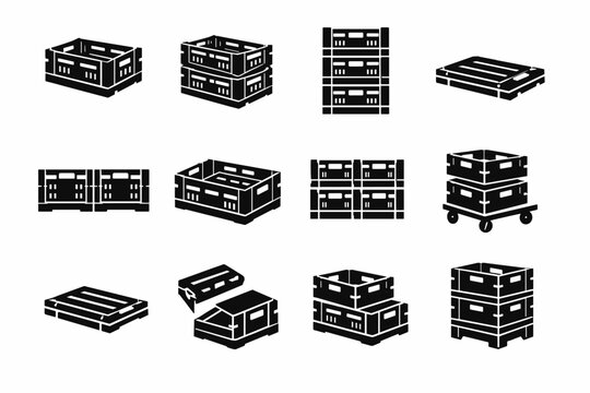 Aligned vertical concept designs generation storage image icons icon simple vector stacking