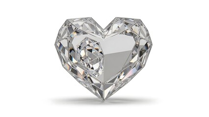 Fototapeta premium Clear Crystal Heart Diamond Shape.