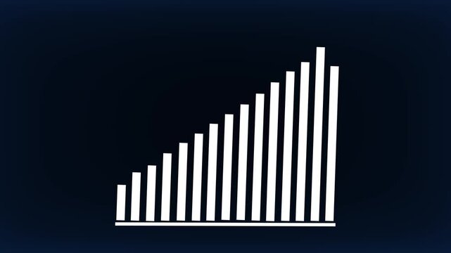 Business growth concept in allusive graph chart showing marketing sales profit increasing to future target.