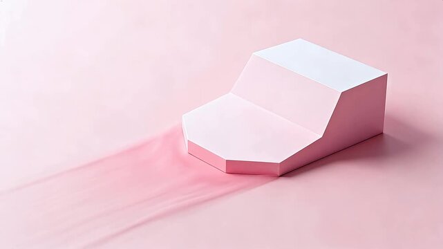Abstract pink white polygon shape on soft pink background