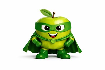 Apple superhero, fruit, food and meal