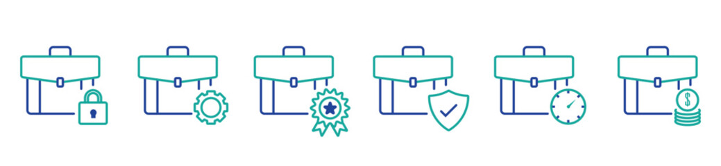 Briefcase with Security and Award Symbols for Business