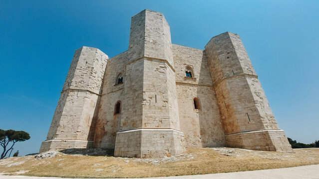 The octagonal medieval castle Castel del Monte in Andria, Puglia, Italy.