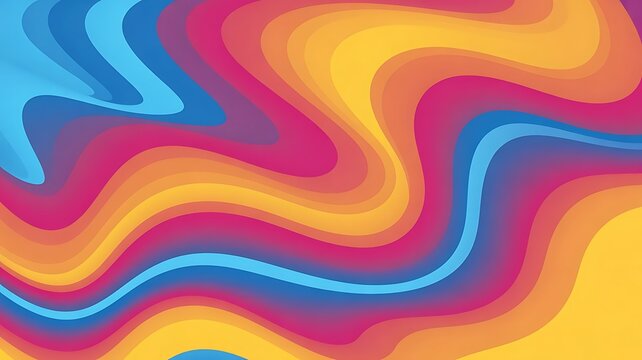 Abstract colorful wave pattern with rainbow spectrum and bright swirling lines