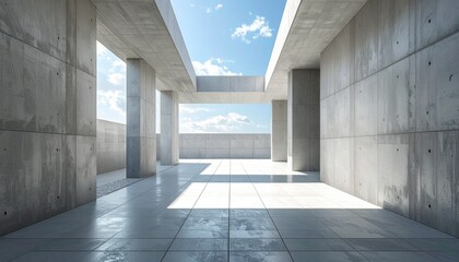 Obraz premium Modern Structural Space with Dramatic Shadows