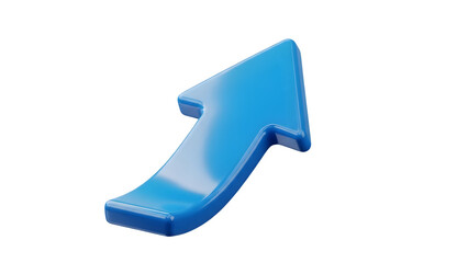Shiny blue arrow pointing upwards, symbolizing growth and progress