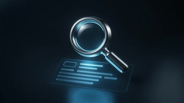 Search Analytics Magnifier Animation for Data Research Optimization and Business Intelligence Insights