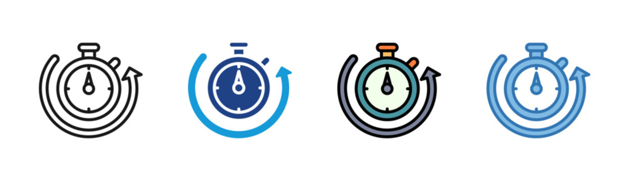 Time Management icon set multiple style collection