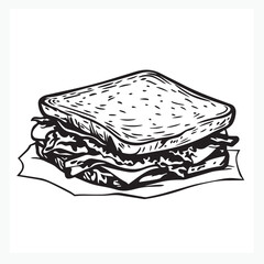 vector illustration of a sandwich on a white background