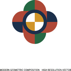 Obraz premium Minimalist modern geometric composition and circular abstract art