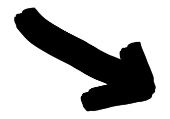 Black Hand Drawn Arrow PNG Isolated on Transparent Background &ndash; Brush Direction Arrow